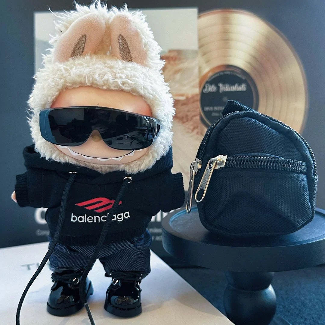 Handmade Luxury-Inspired Black Wraparound & Hoodie Outfit