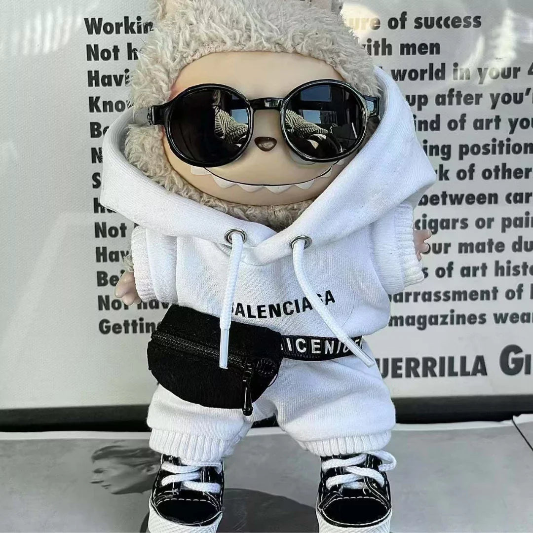 Handmade Luxury-Inspired White Hoodie Outfit