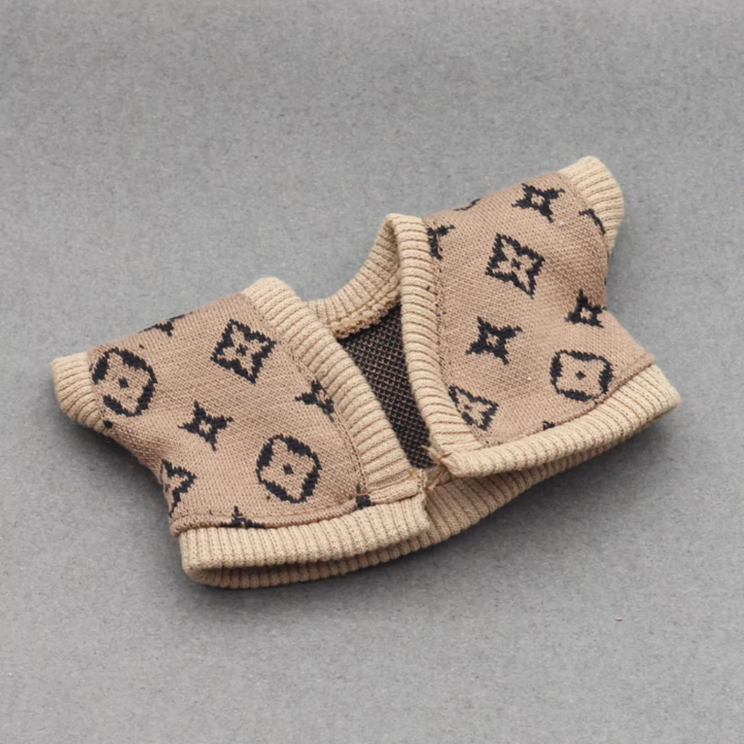Mini Luxury-Inspired Monogram Knit Sweater for Dolls