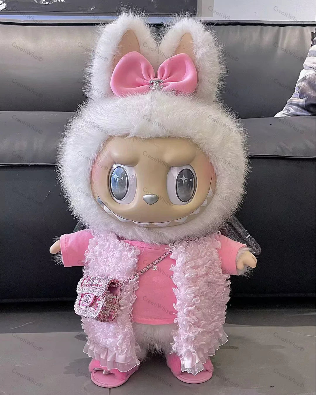 Handmade Mega-Size Luxury-Inspired Pink Vest & Crossbody Purse Outfit 🎀