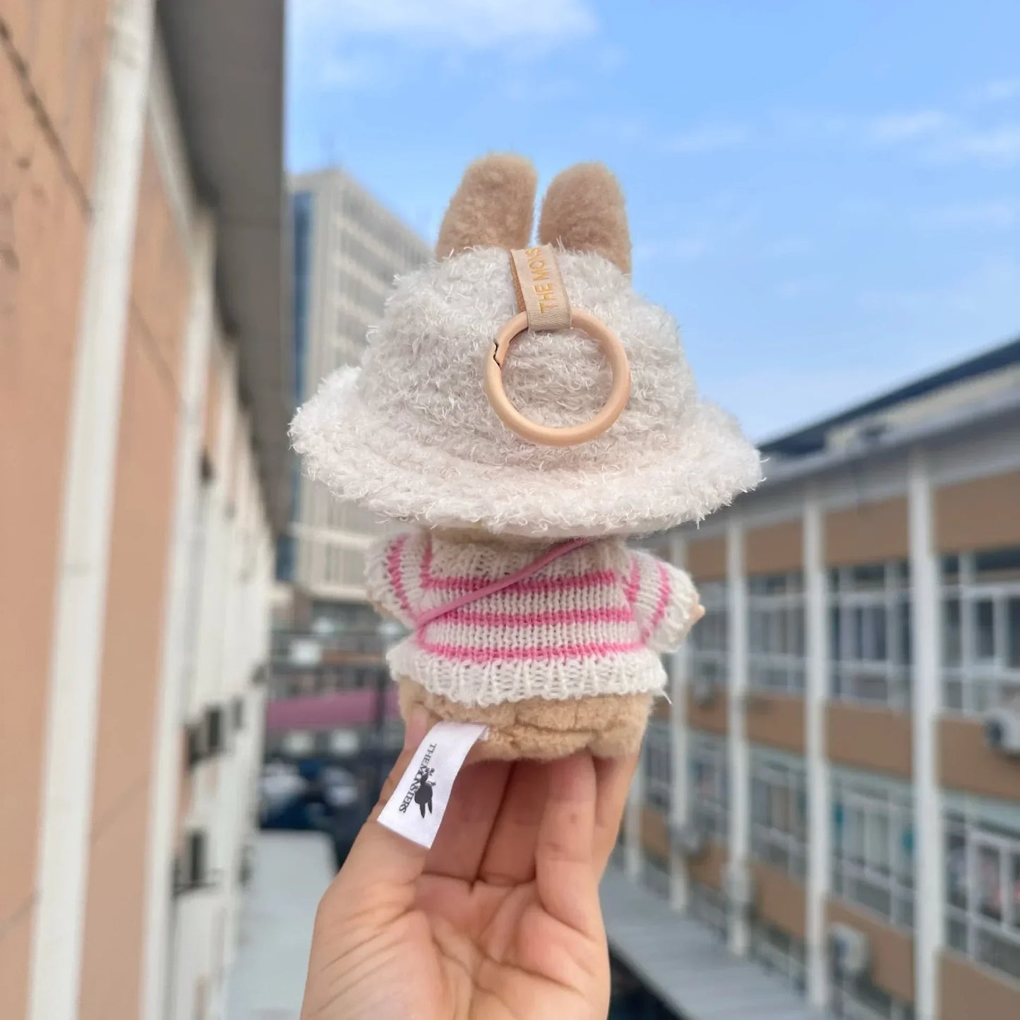 Handmade Luxury-Inspired White & Pink Knit Sweater Outfit