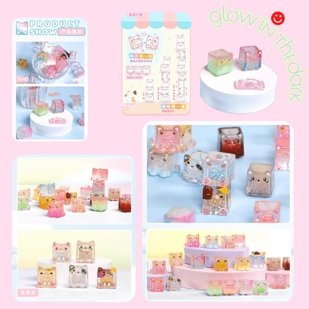 ChocoTeddy Square Cat Glow In The Dark Miniature Blind Bag Series 2