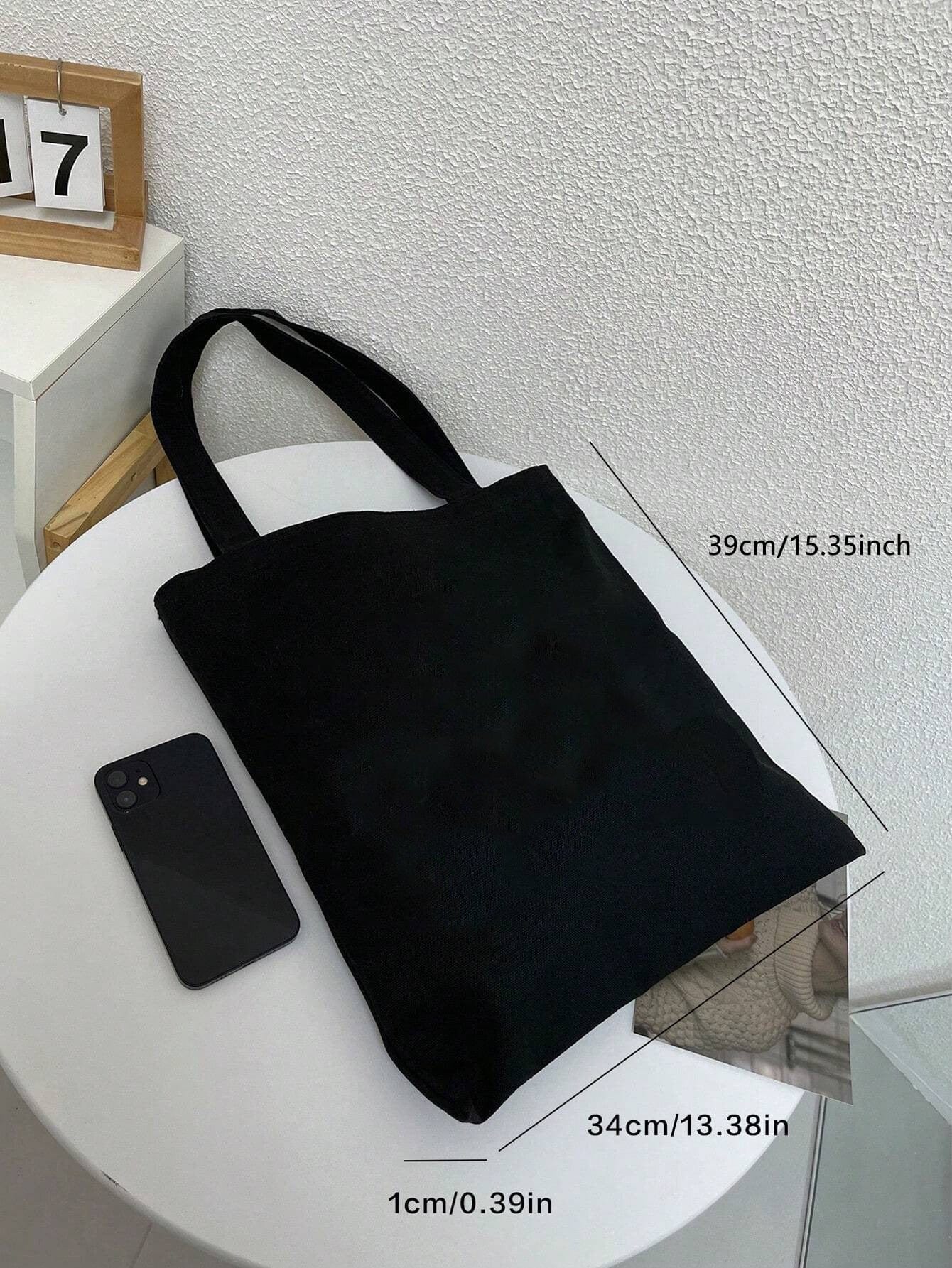Cute Labubu Shoulder Tote Canvas Bag
