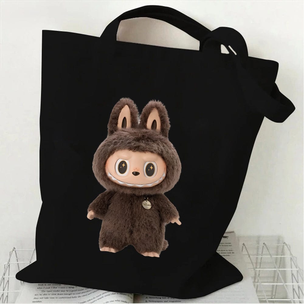 Cute Labubu Shoulder Tote Canvas Bag