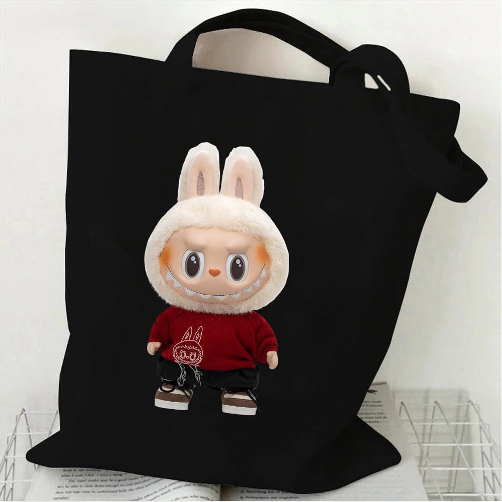 Cute Labubu Shoulder Tote Canvas Bag