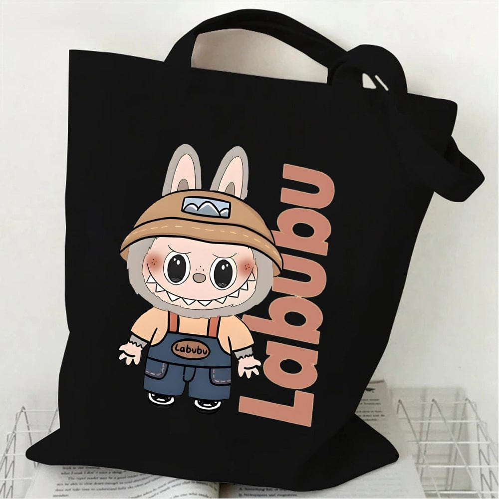 Cute Labubu Shoulder Tote Canvas Bag