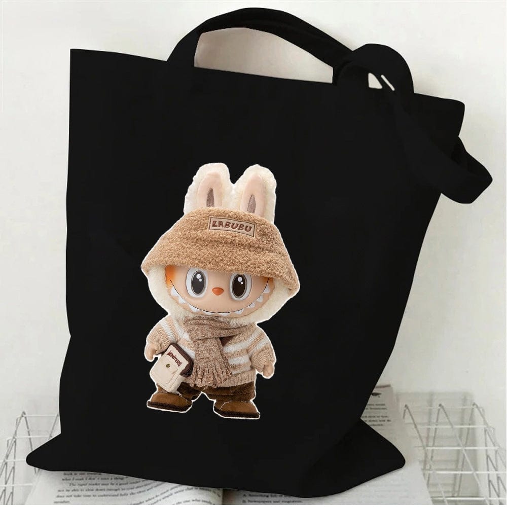 Cute Labubu Shoulder Tote Canvas Bag