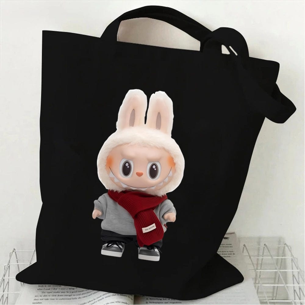 Cute Labubu Shoulder Tote Canvas Bag