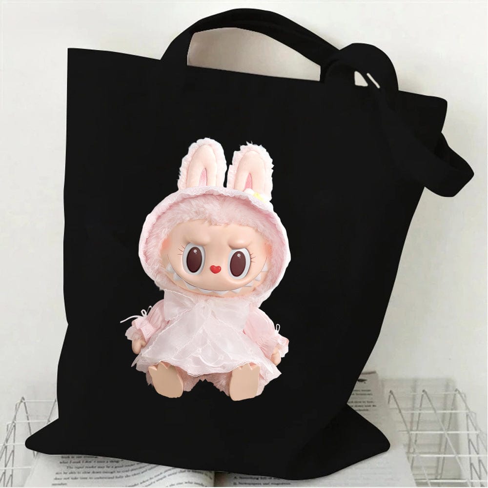 Cute Labubu Shoulder Tote Canvas Bag