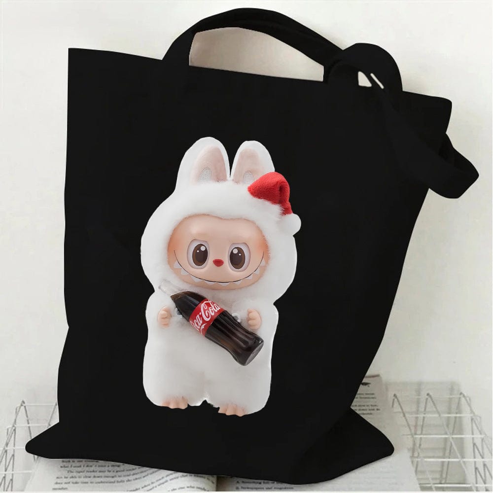 Cute Labubu Shoulder Tote Canvas Bag