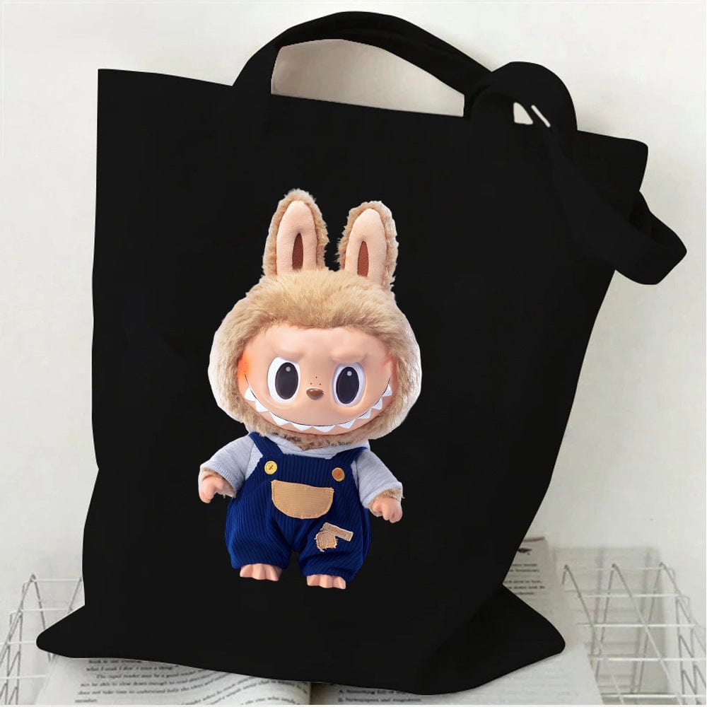 Cute Labubu Shoulder Tote Canvas Bag