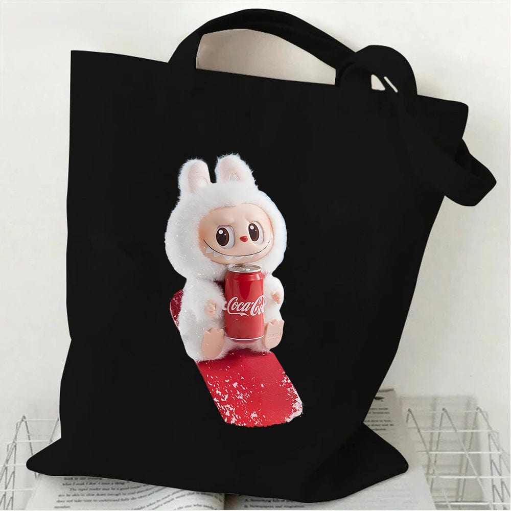 Cute Labubu Shoulder Tote Canvas Bag