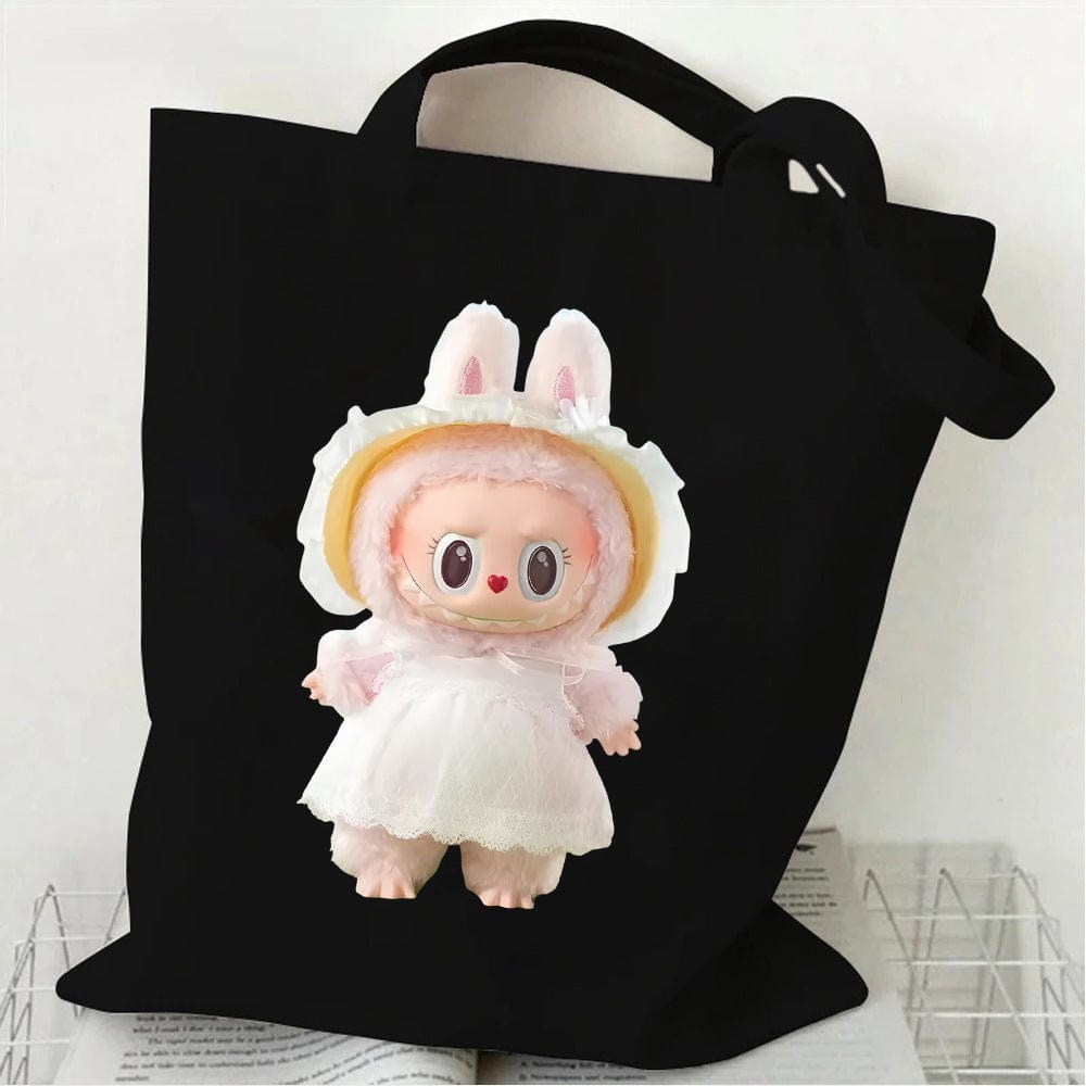 Cute Labubu Shoulder Tote Canvas Bag