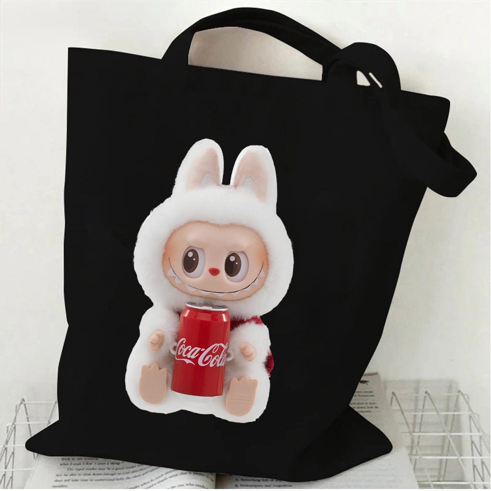 Cute Labubu Shoulder Tote Canvas Bag