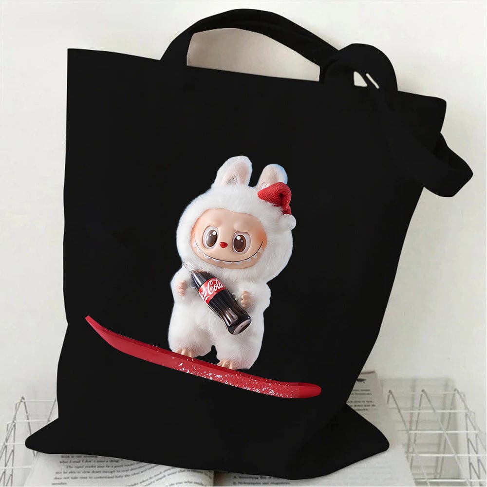 Cute Labubu Shoulder Tote Canvas Bag