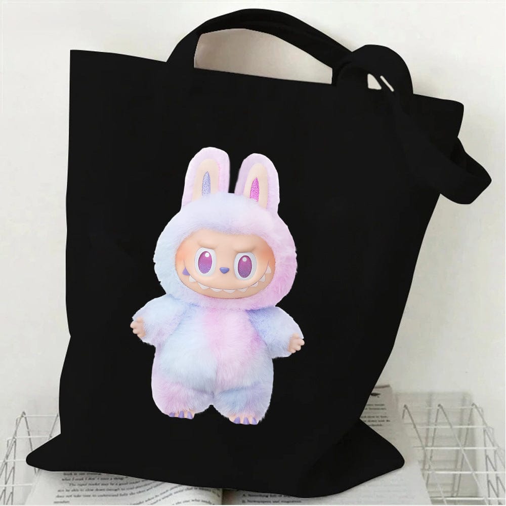 Cute Labubu Shoulder Tote Canvas Bag