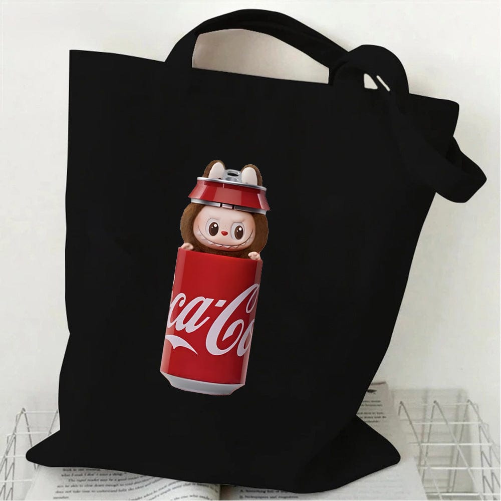 Cute Labubu Shoulder Tote Canvas Bag