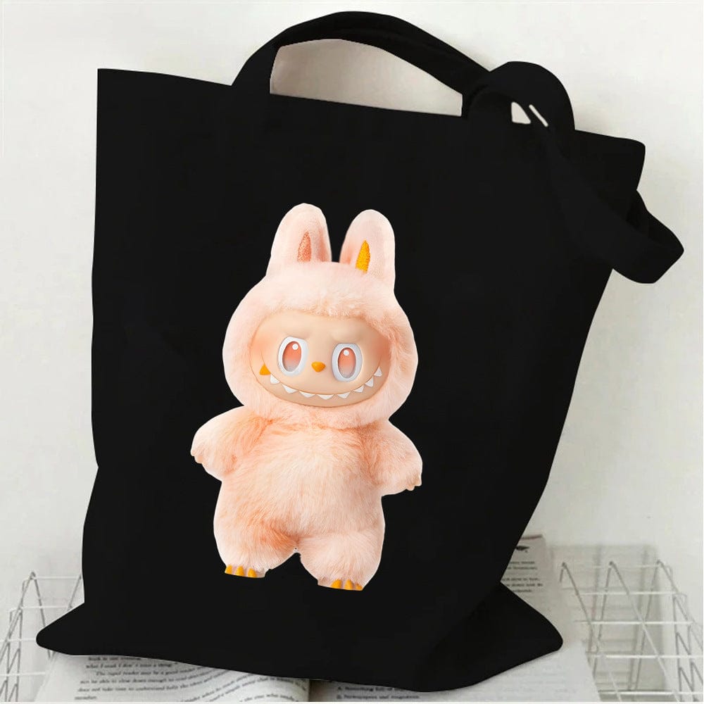 Cute Labubu Shoulder Tote Canvas Bag