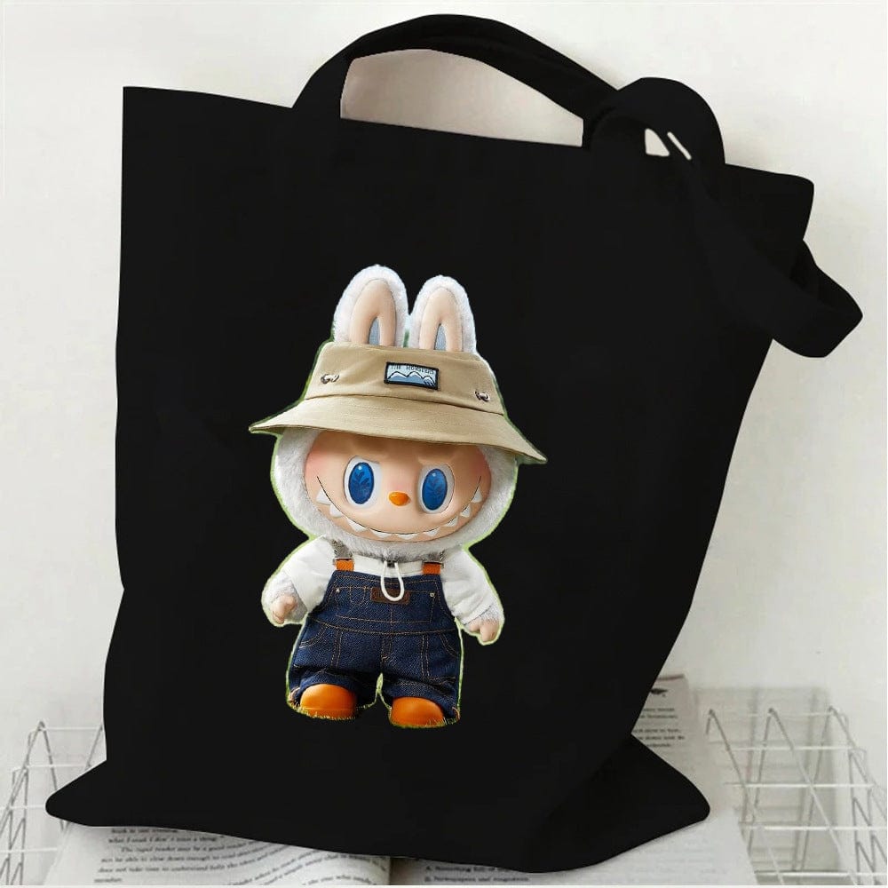 Cute Labubu Shoulder Tote Canvas Bag