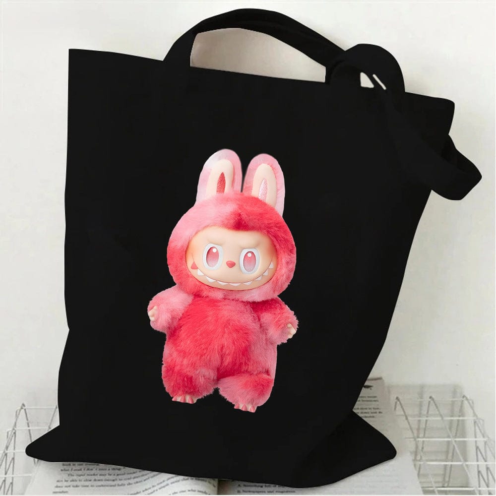 Cute Labubu Shoulder Tote Canvas Bag