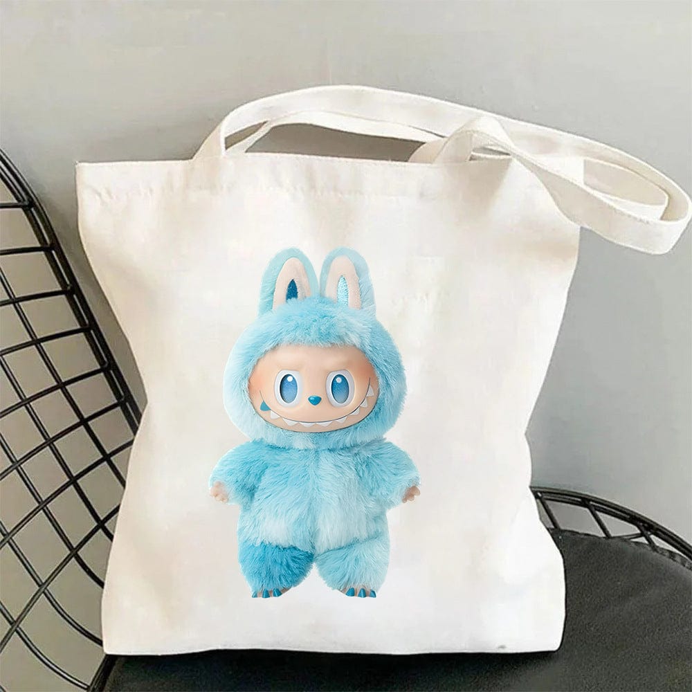 Cute Labubu Shoulder Tote Canvas Bag