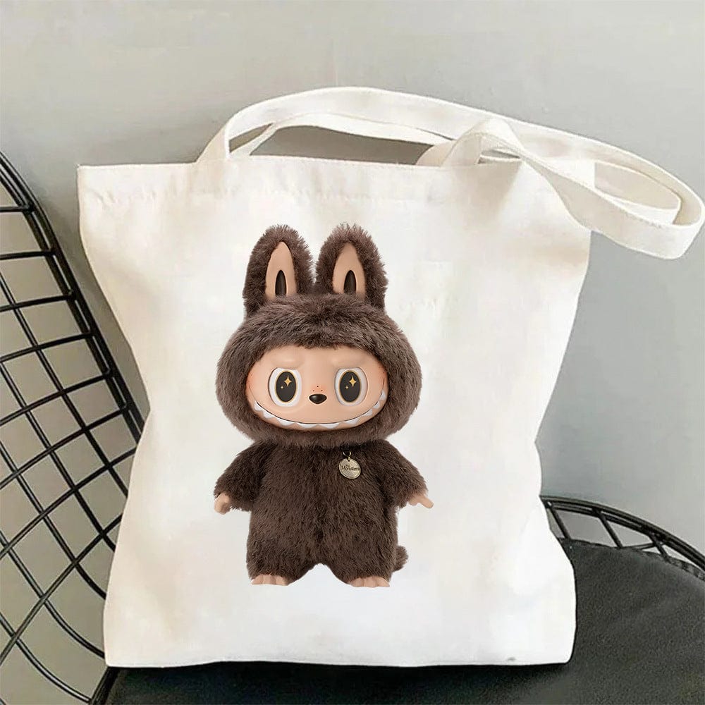 Cute Labubu Shoulder Tote Canvas Bag