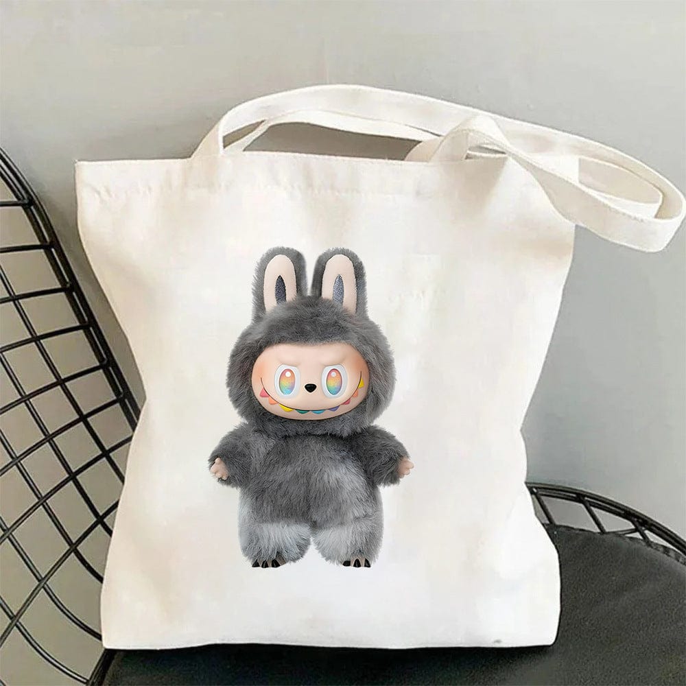 Cute Labubu Shoulder Tote Canvas Bag
