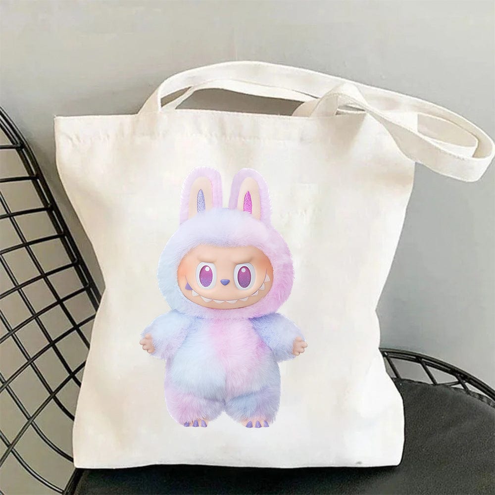 Cute Labubu Shoulder Tote Canvas Bag