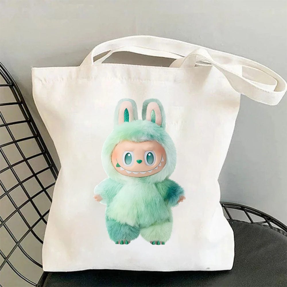 Cute Labubu Shoulder Tote Canvas Bag