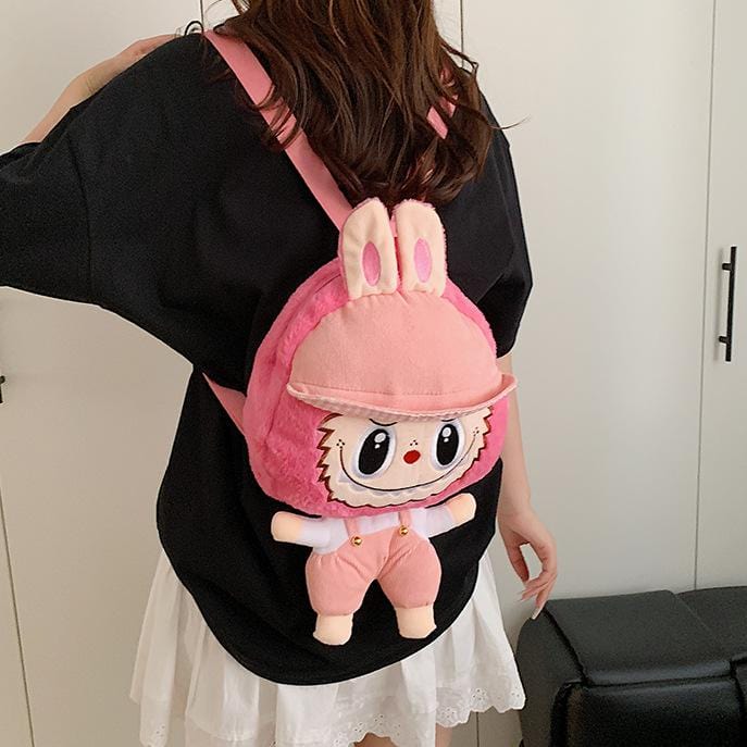 Cute Mario Labubu Plush Backpack Bag