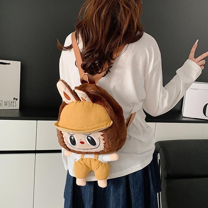 Cute Mario Labubu Plush Backpack Bag