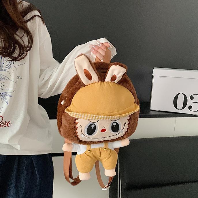 Cute Mario Labubu Plush Backpack Bag