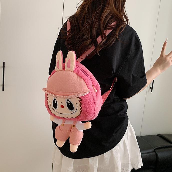 Cute Mario Labubu Plush Backpack Bag