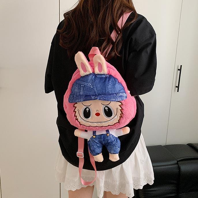 Cute Mario Labubu Plush Backpack Bag