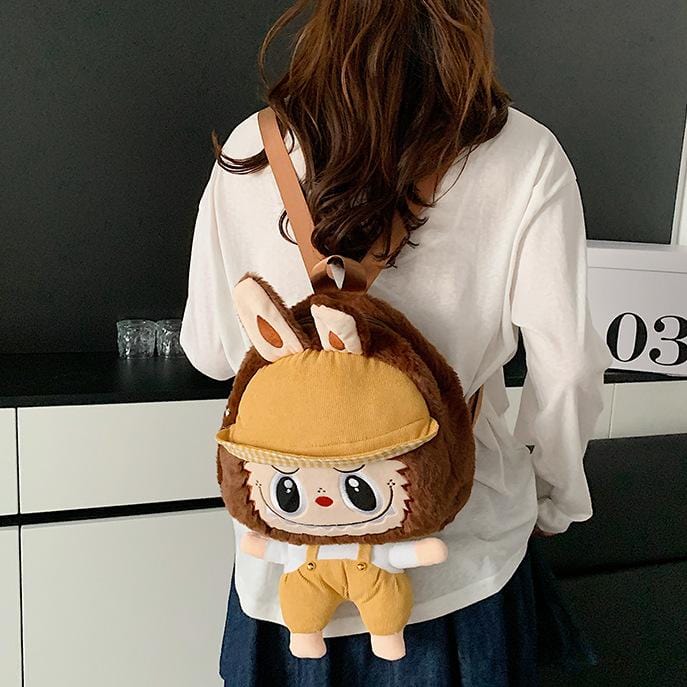 Cute Mario Labubu Plush Backpack Bag