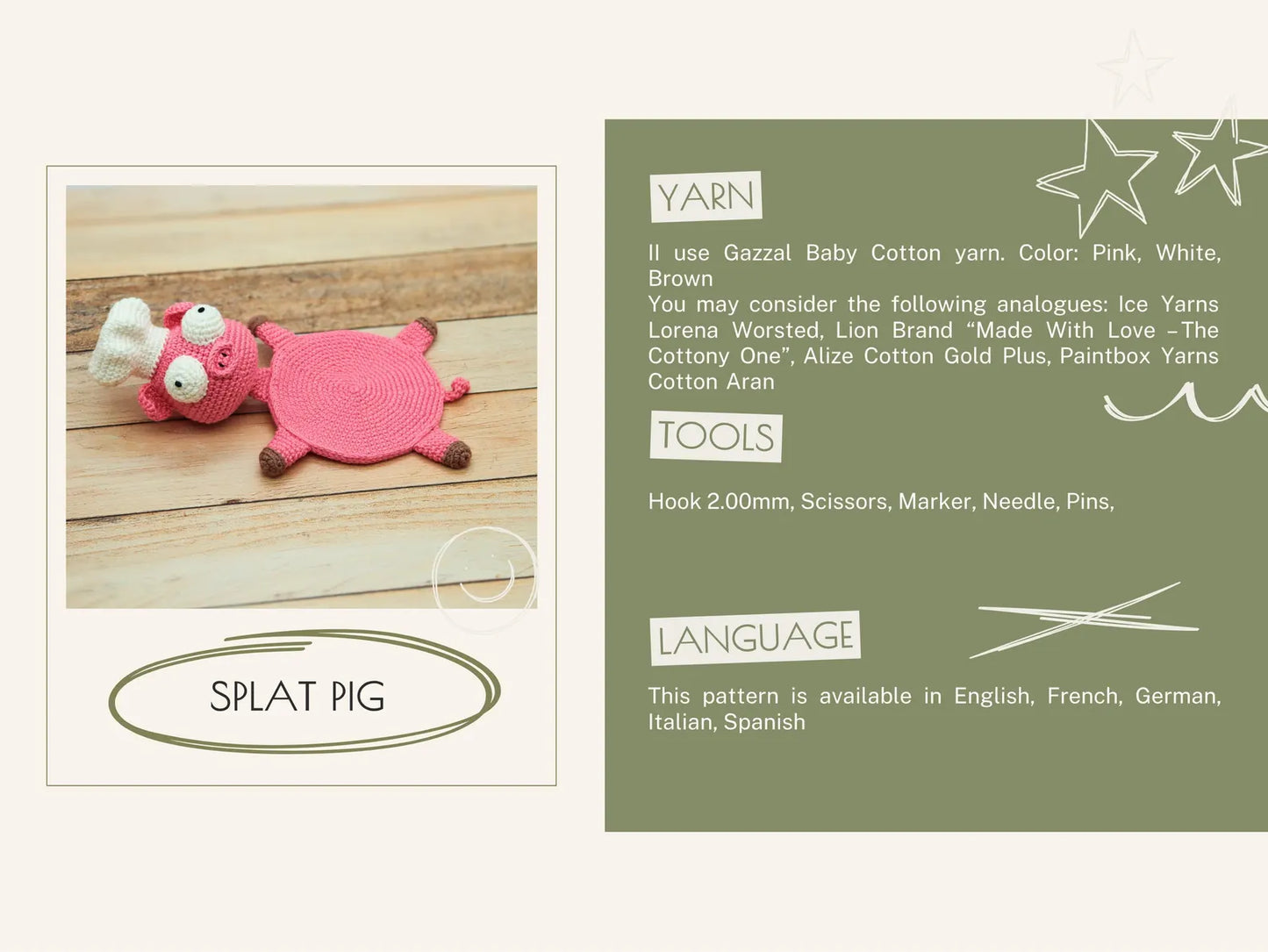 Funny Animal Crochet Coaster Pattern Set – Pig Chef, Duck & Lizard PDF Amigurumi Tutorial
