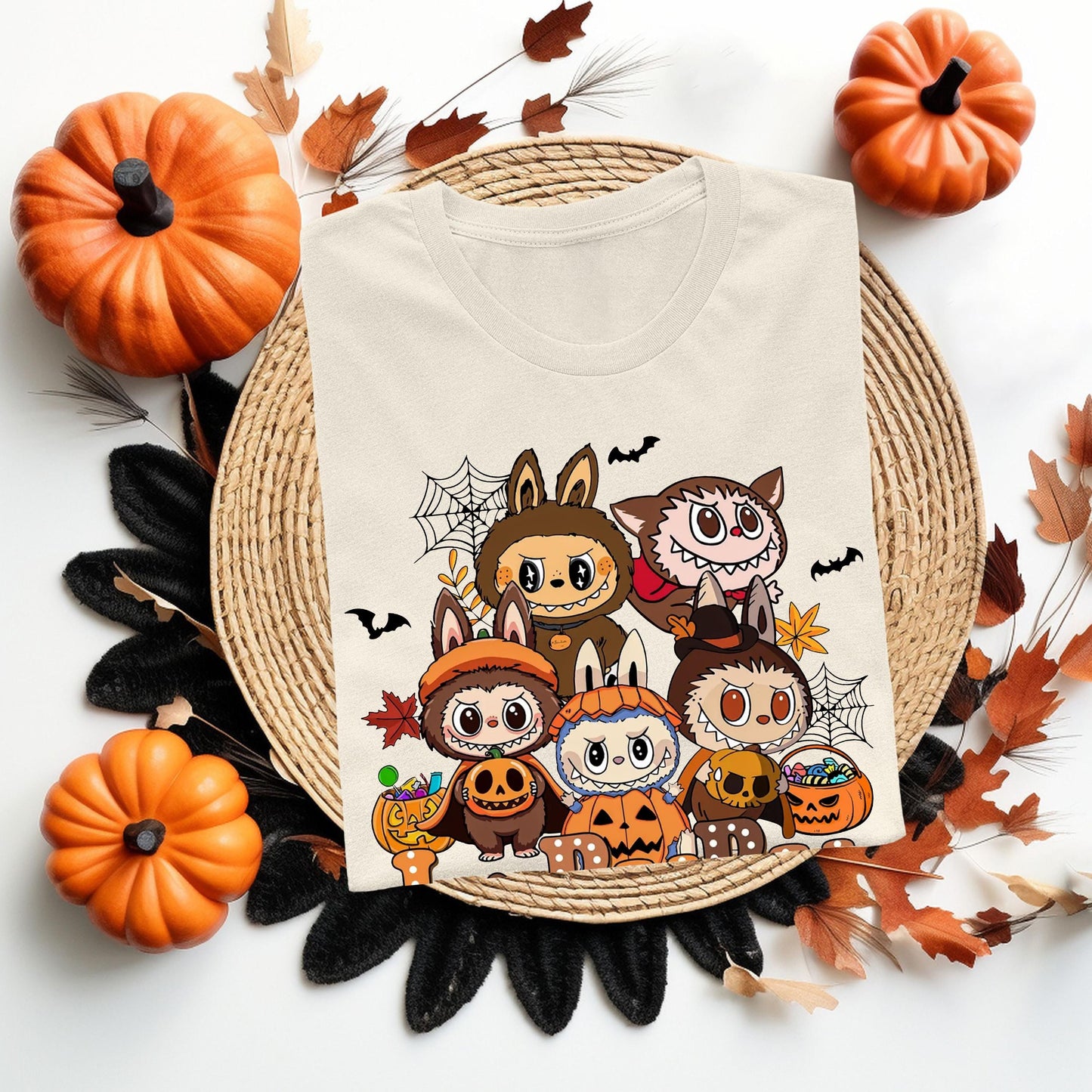 Halloween Labubu Shirt Cute Spooky T-Shirt for Labubu Fans Kawaii Halloween Tee Labubu T-Shirt Creepy Cute Fall Shirt Cute Halloween Gift