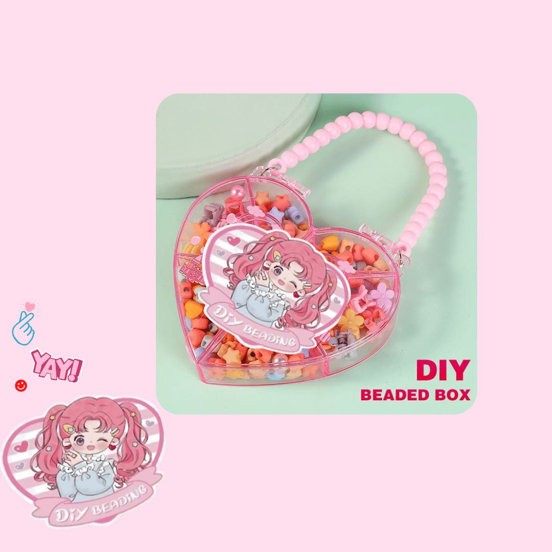 Kawaii Heart Beading Bracelet Crafting Kit Purse