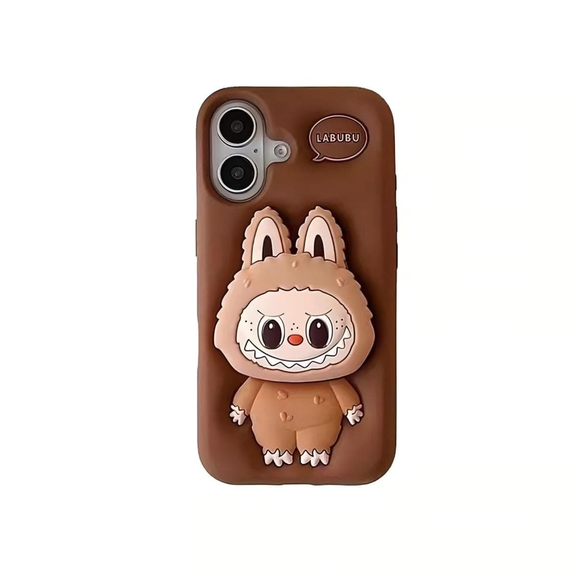 Kawaii Labubu Silicone Stand iPhone Case