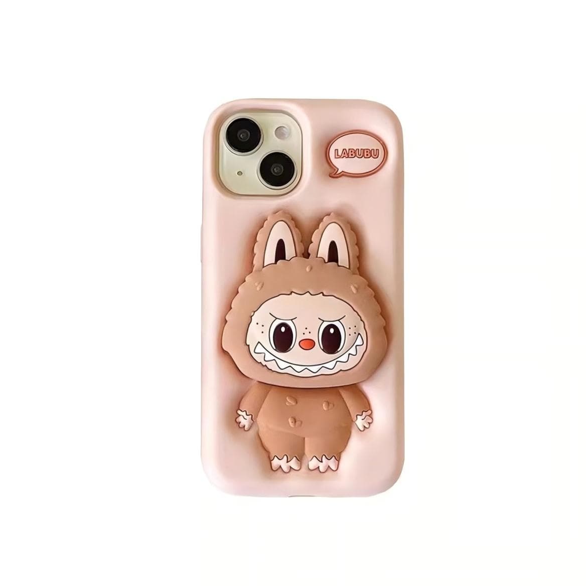 Kawaii Labubu Silicone Stand iPhone Case