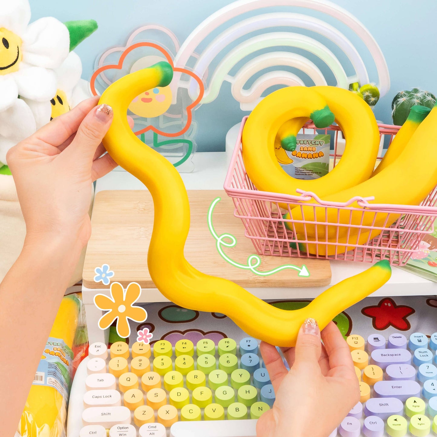 Kawaii Vegetable Market Crazy Banana Sensory Sand Toy