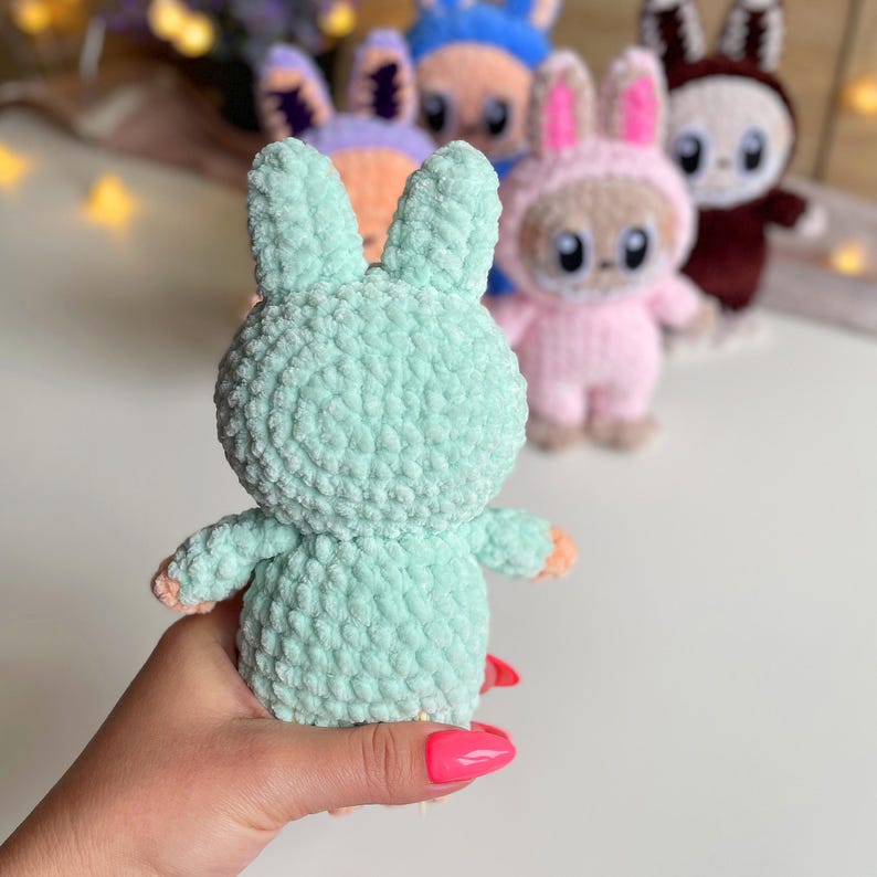 Smiling Bunny CROCHET PATTERN, Amigurumi Labubu Fan Art Plushies Lafufu