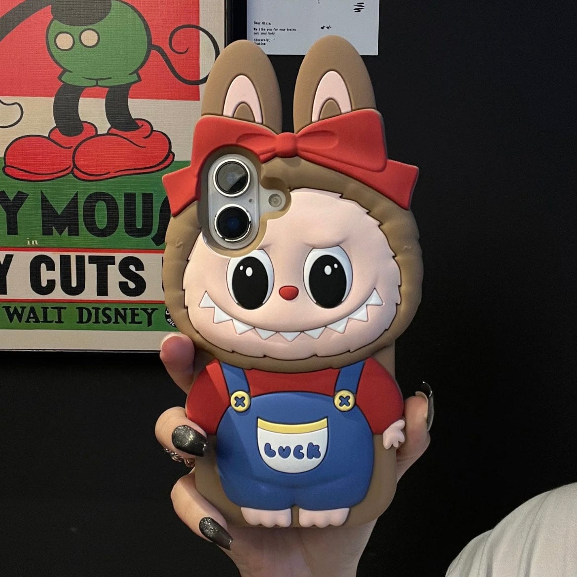 Labubu Bowknot Silicone iPhone Case