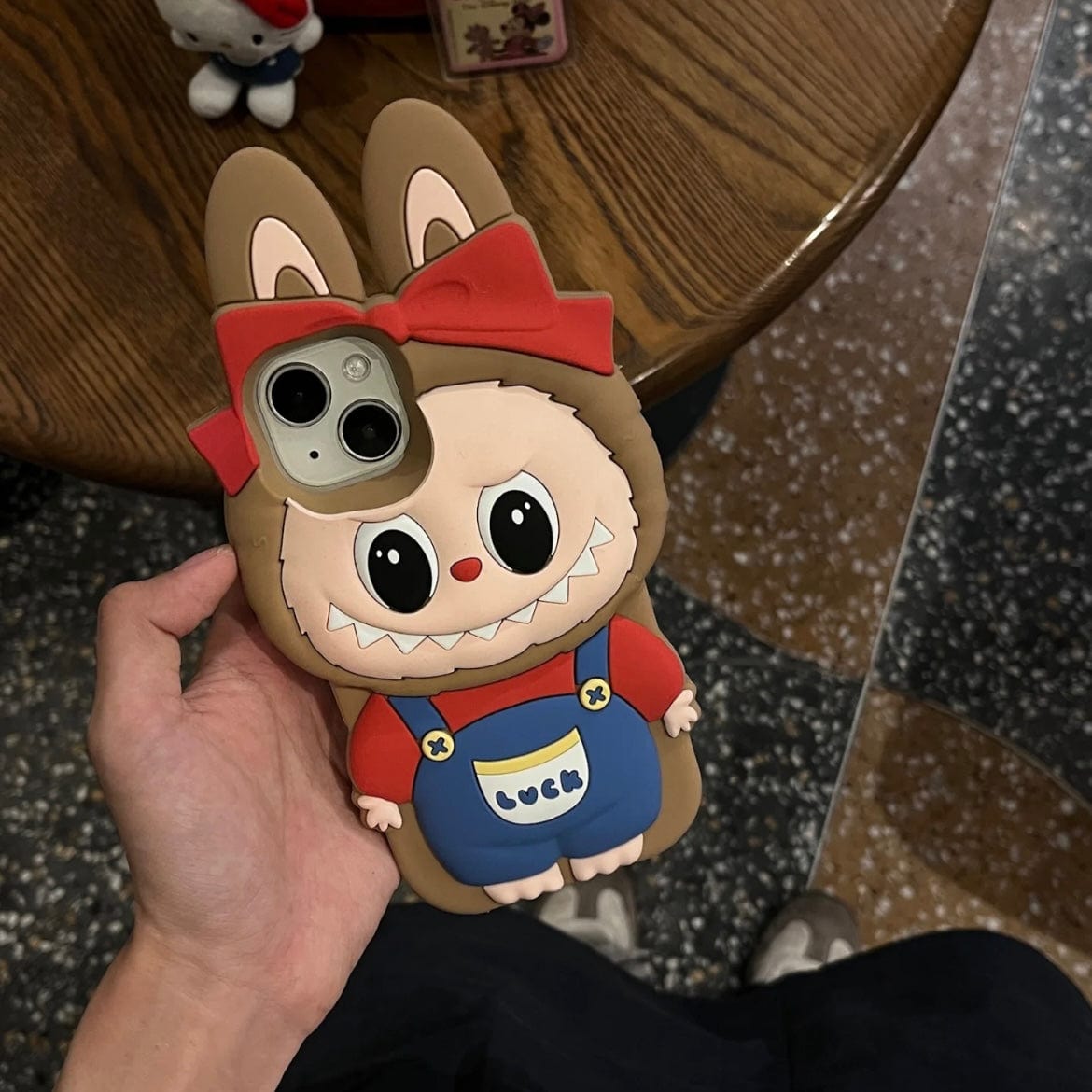 Labubu Bowknot Silicone iPhone Case