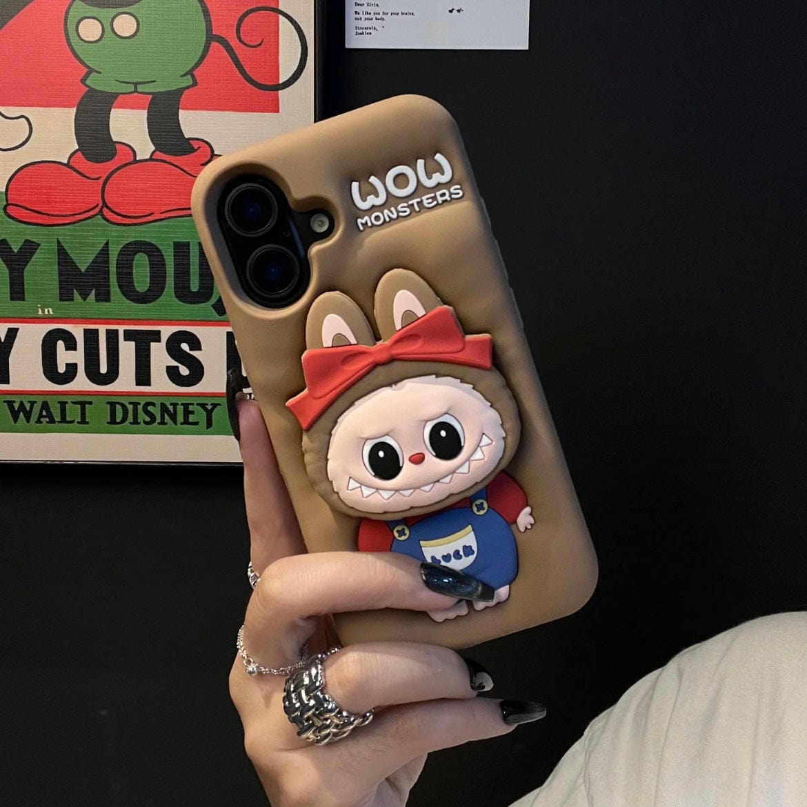 Labubu Bowknot Silicone iPhone Case