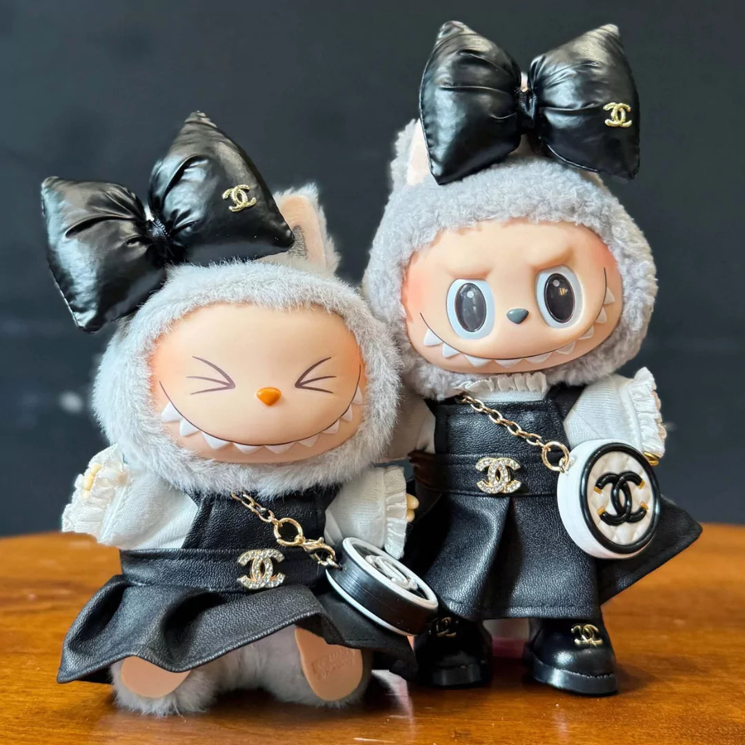 Handmade Luxury-Inspired Black Bubble Bow Outfit