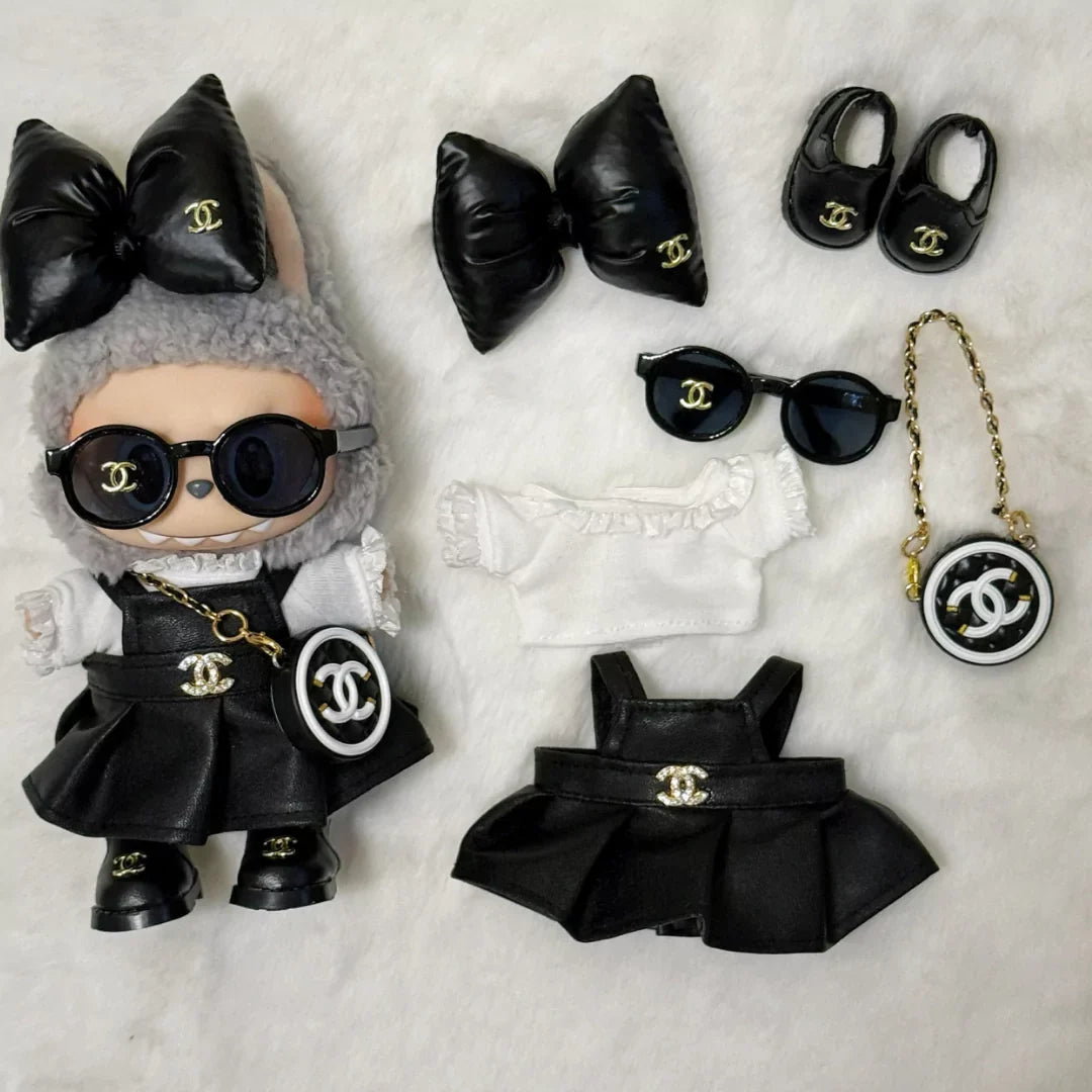 Handmade Luxury-Inspired Black Bubble Bow Outfit