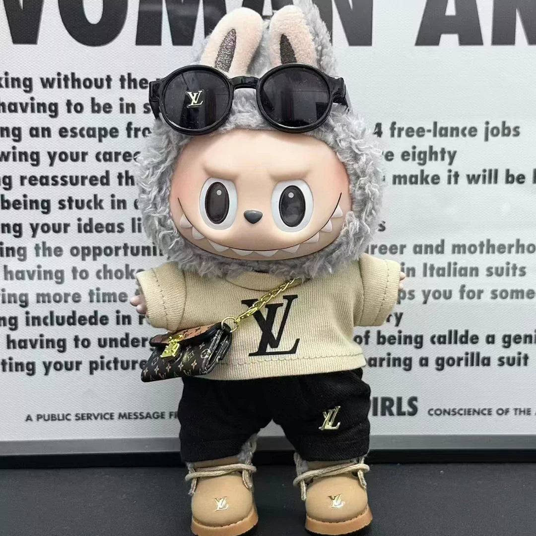 Handmade Luxury-Inspired Beige Long-Sleeve Outfit