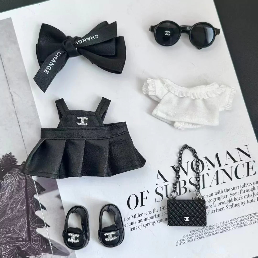 Handmade Luxury-Inspired Black Bow Outfit