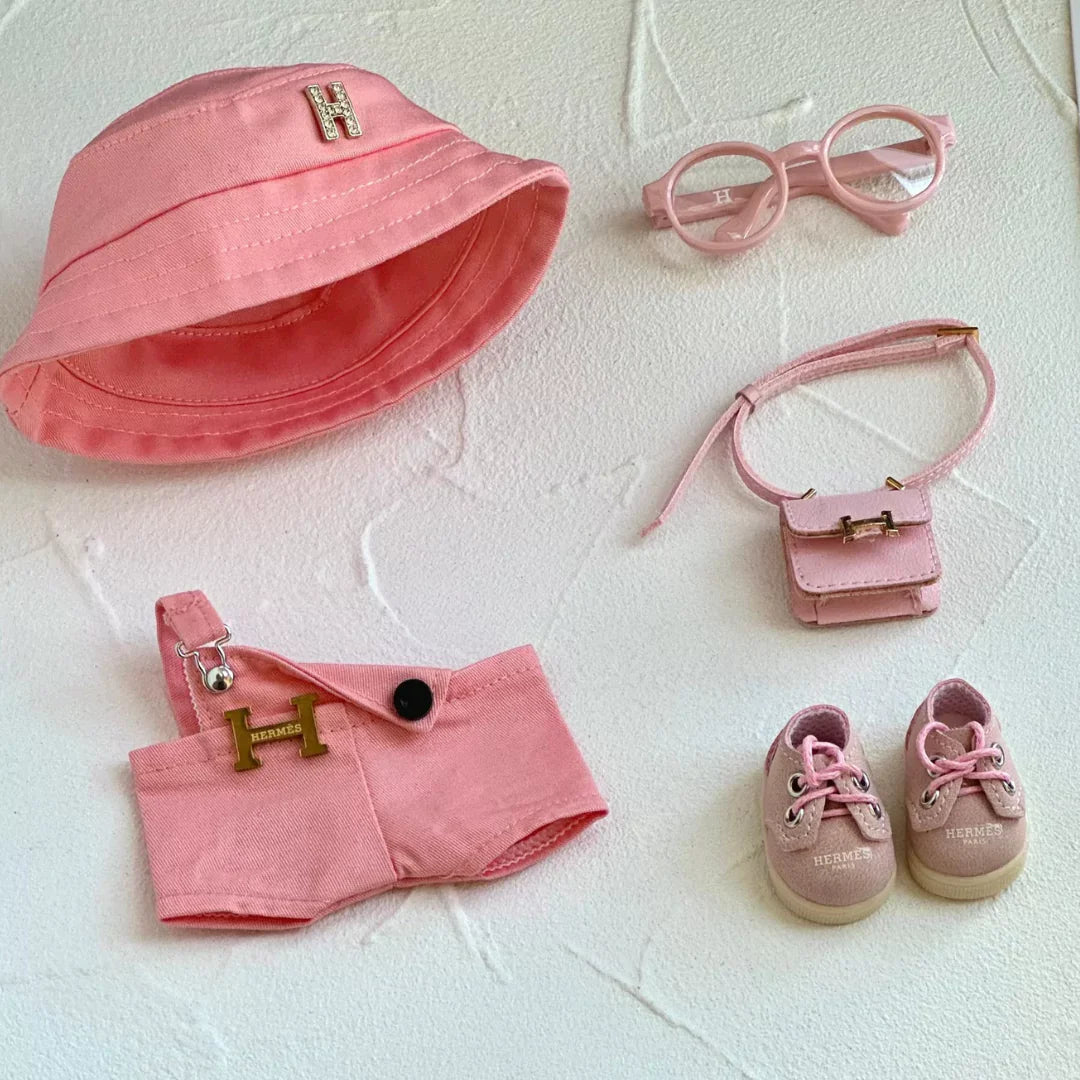 Handmade Luxury-Inspired Pink Overalls Outfit